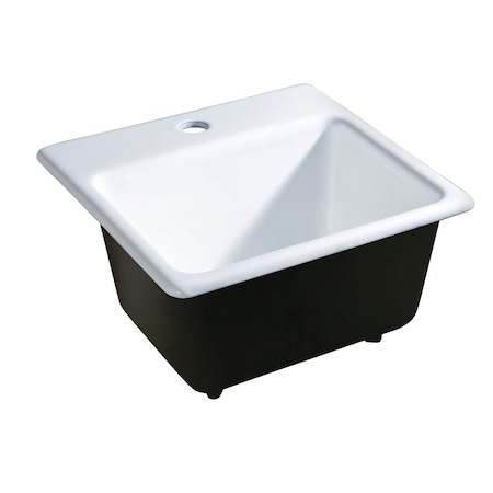 Gourmetier GCKTS15158 15X15 Single Bowl Top Mount Drop-In Kitchen Sink, White GCKTS15158